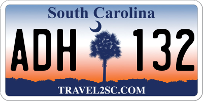 SC license plate ADH132