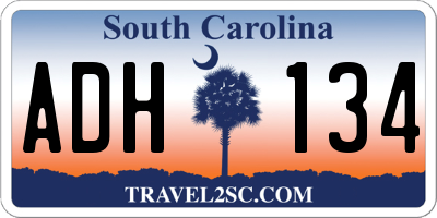 SC license plate ADH134