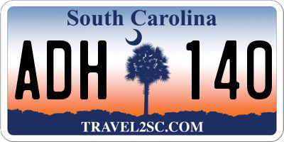 SC license plate ADH140