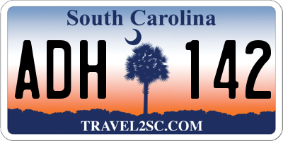 SC license plate ADH142