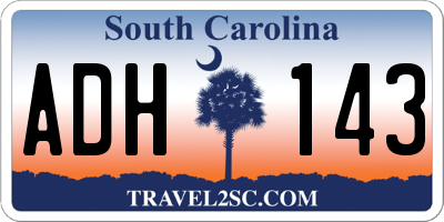 SC license plate ADH143