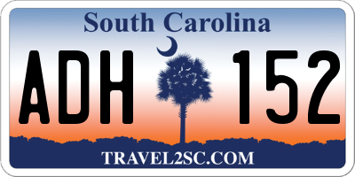 SC license plate ADH152