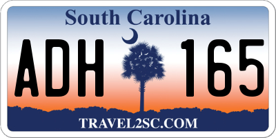 SC license plate ADH165