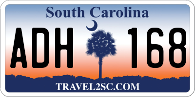 SC license plate ADH168