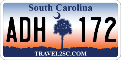 SC license plate ADH172