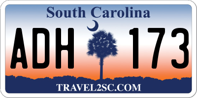 SC license plate ADH173