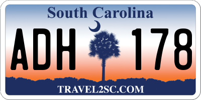 SC license plate ADH178