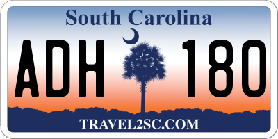 SC license plate ADH180