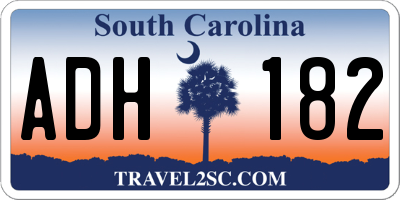 SC license plate ADH182