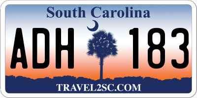 SC license plate ADH183