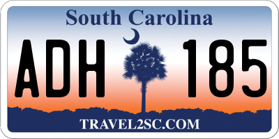 SC license plate ADH185