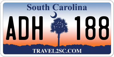 SC license plate ADH188