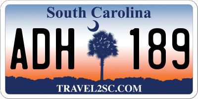 SC license plate ADH189