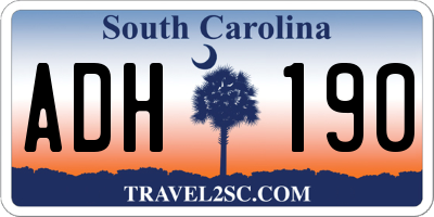 SC license plate ADH190