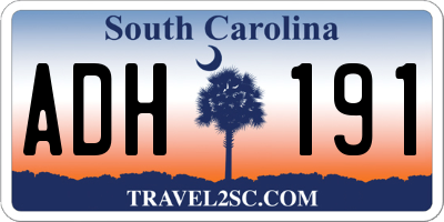 SC license plate ADH191