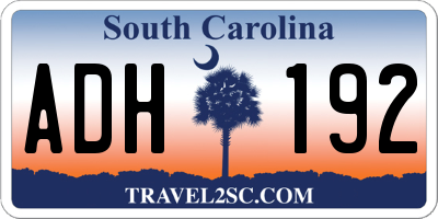 SC license plate ADH192