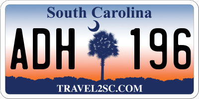 SC license plate ADH196