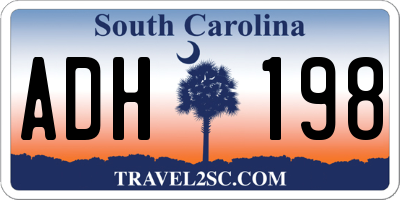 SC license plate ADH198