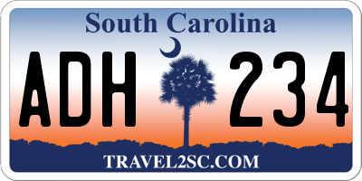 SC license plate ADH234