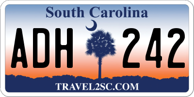SC license plate ADH242