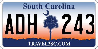 SC license plate ADH243