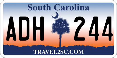 SC license plate ADH244