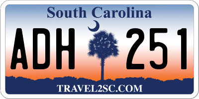 SC license plate ADH251