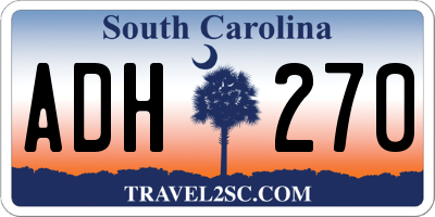 SC license plate ADH270