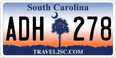 SC license plate ADH278