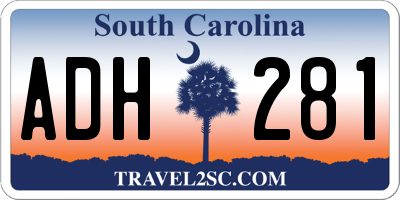 SC license plate ADH281