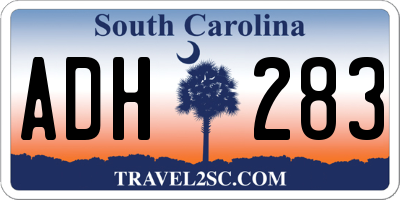 SC license plate ADH283