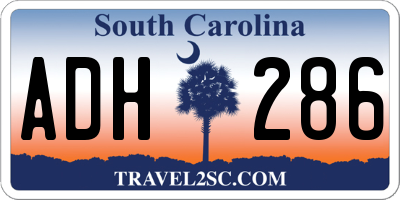 SC license plate ADH286