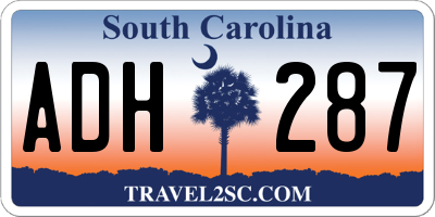 SC license plate ADH287