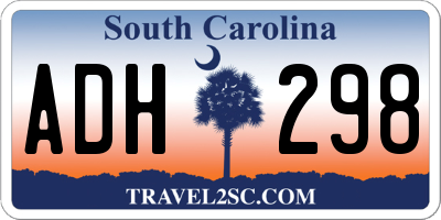 SC license plate ADH298