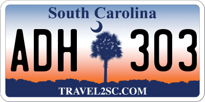 SC license plate ADH303