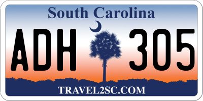 SC license plate ADH305