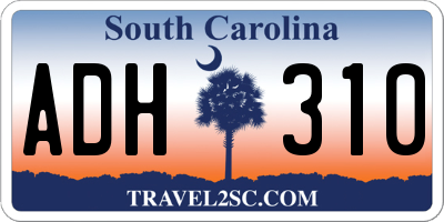 SC license plate ADH310