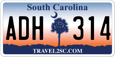 SC license plate ADH314