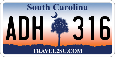 SC license plate ADH316