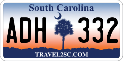 SC license plate ADH332