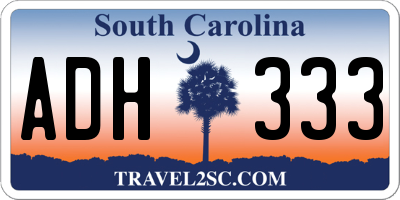 SC license plate ADH333