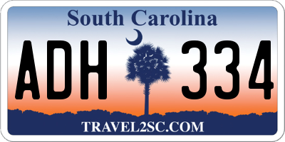 SC license plate ADH334