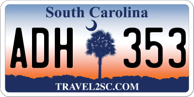 SC license plate ADH353