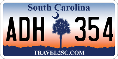 SC license plate ADH354