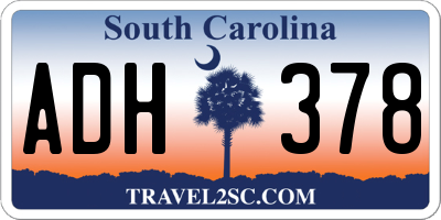 SC license plate ADH378