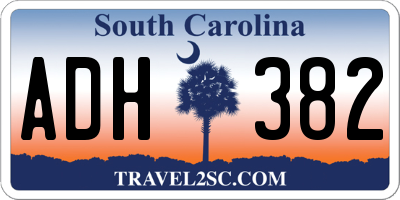 SC license plate ADH382