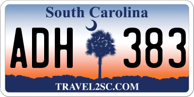 SC license plate ADH383