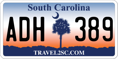 SC license plate ADH389