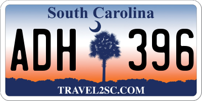 SC license plate ADH396