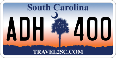 SC license plate ADH400